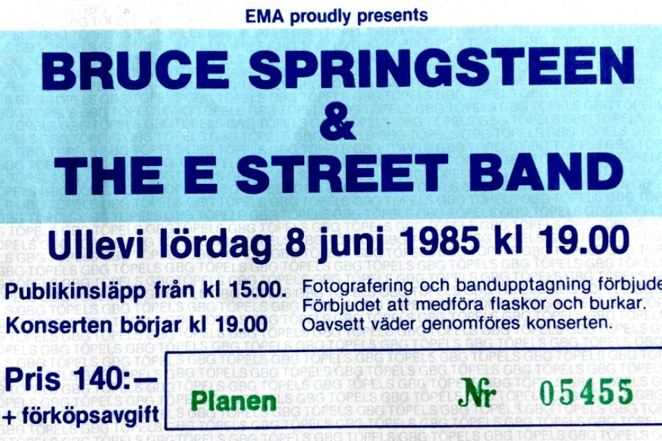 Under Springsteens två konserter på Ullevi i juni 1985 var det ett sådant drag att arenan höll på att rasa när publiken hoppade så pass mycket att betongläktaren sprack. Richard stod i publikhavet på bägge spelningarna.
