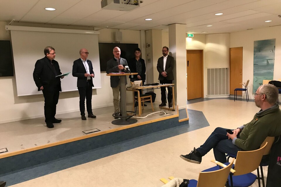 Presskonferensen om intensivvårdsavdelningens framtid hölls på Oskarshamns sjukhus på onsdagseftermiddagen.