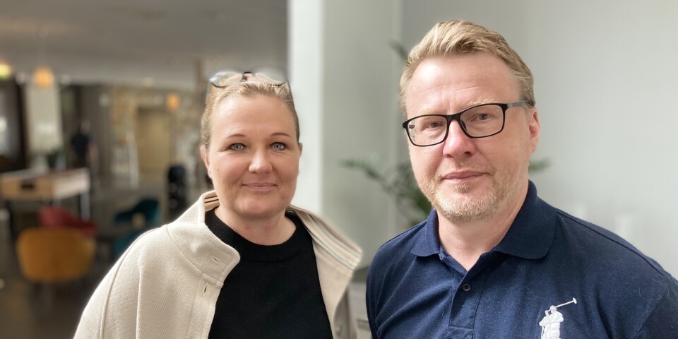 Emma Swahn Nilsson (M), kommunstyrelsens ordförande och Mats Barvesten, näringslivschef i Karlskrona.