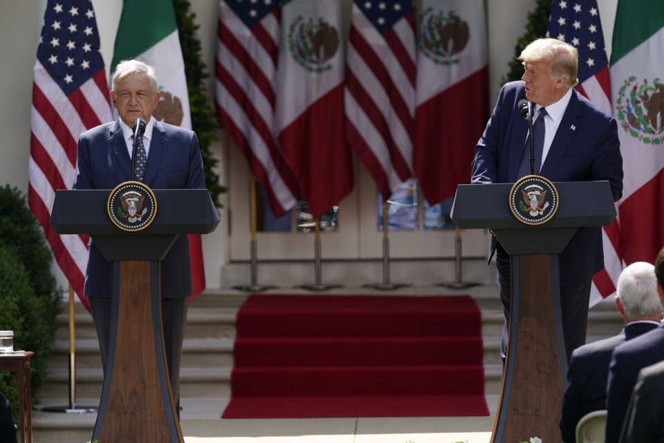 Mexikos president Andrés Manuel López Obrador och USA:s president Donald Trump.