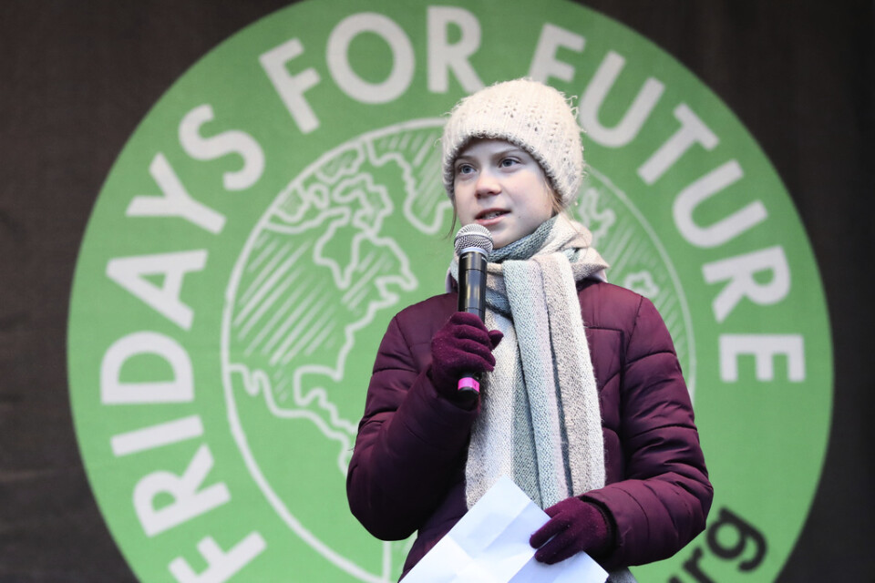 Greta Thunberg manar till kamp för klimatet i sitt tal i Hamburg.