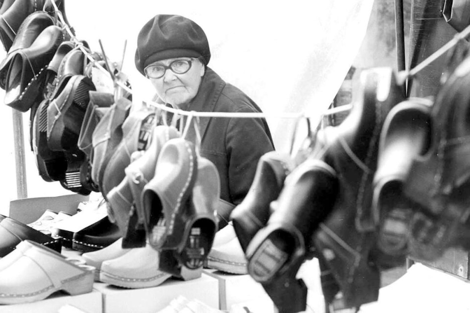 1978. Toffelförsäljare från Örkelljunga. Foto: Claes Nyberg