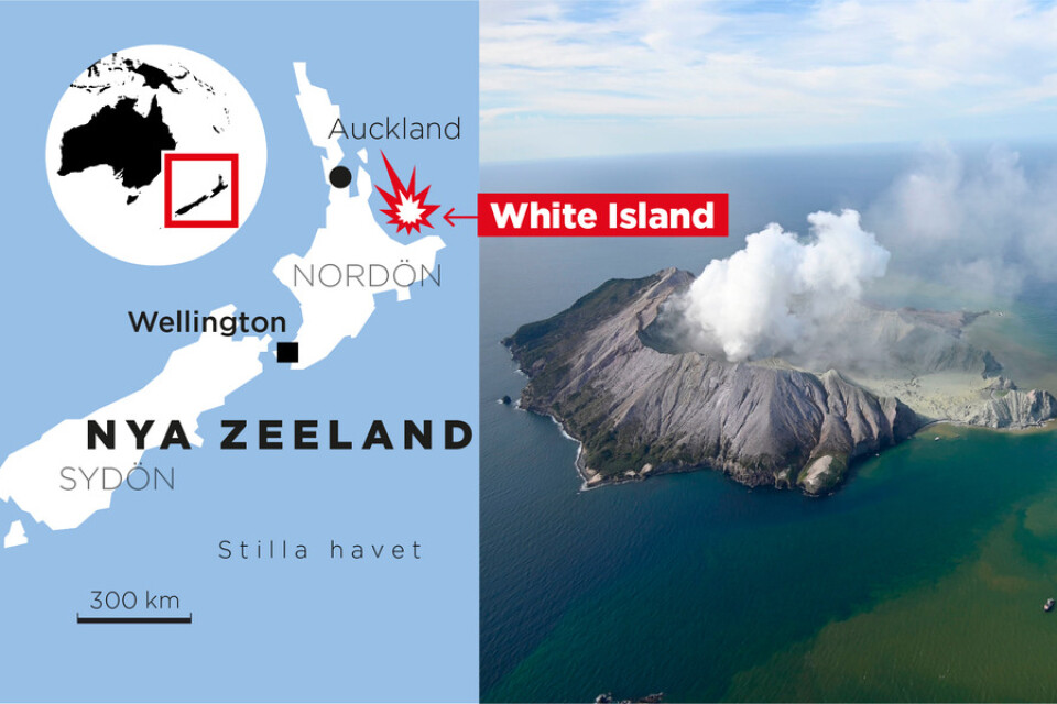 Den obebodda vulkanön White Island är ett populärt turistmål.