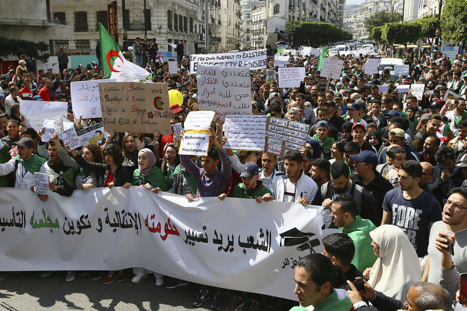 Protester i Alger under tisdagen.