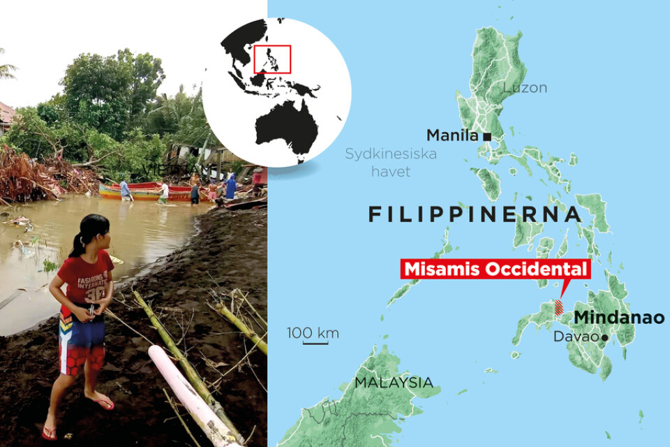 Många har omkommit till följd av översvämningar i provinsen Misamis Occidental på ön Mindanao.