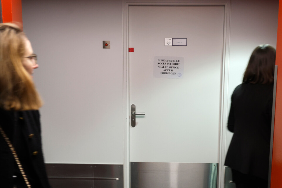 Korruptionsanklagade EU-parlamentsledamoten Eva Kailis kontor i parlamentets byggnader i Strasbourg. Härvan kring Kaili och hennes sambo fortsätter att svälla. Arkivfoto.