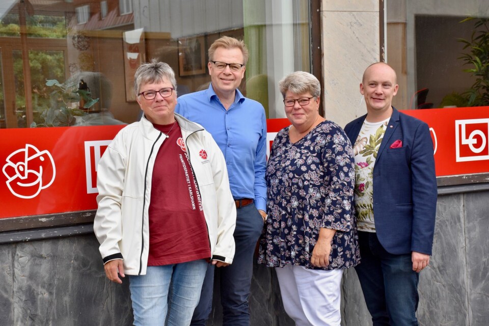 Socialdemokraternas i Karlshamn Annika Westerlund, Per-Ola Mattsson, Marie Sällström och Andreas Saleskog
