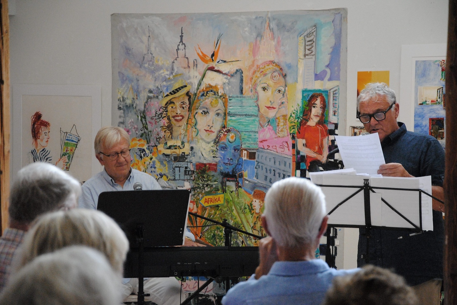 Arne Dahlström och Rune Lindkvist sjöng bara skånska melodier för publiken. Foto: Sharon Wong