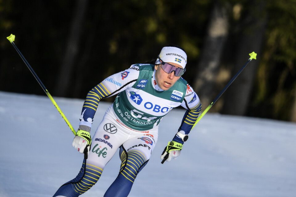 Charlotte Kalla är först ut i det svenska laget i stafetten i Lahtis. Arkivbild.