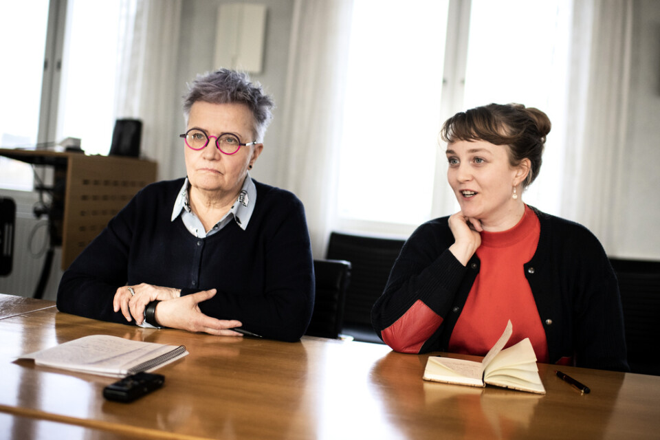 Kerstin Salomonsson, ordförande i Svenska Tornedalingars Riksförbund (STR-T) och Hanna Aili, ordförande i ungdomsförbundet Met Nuoret.