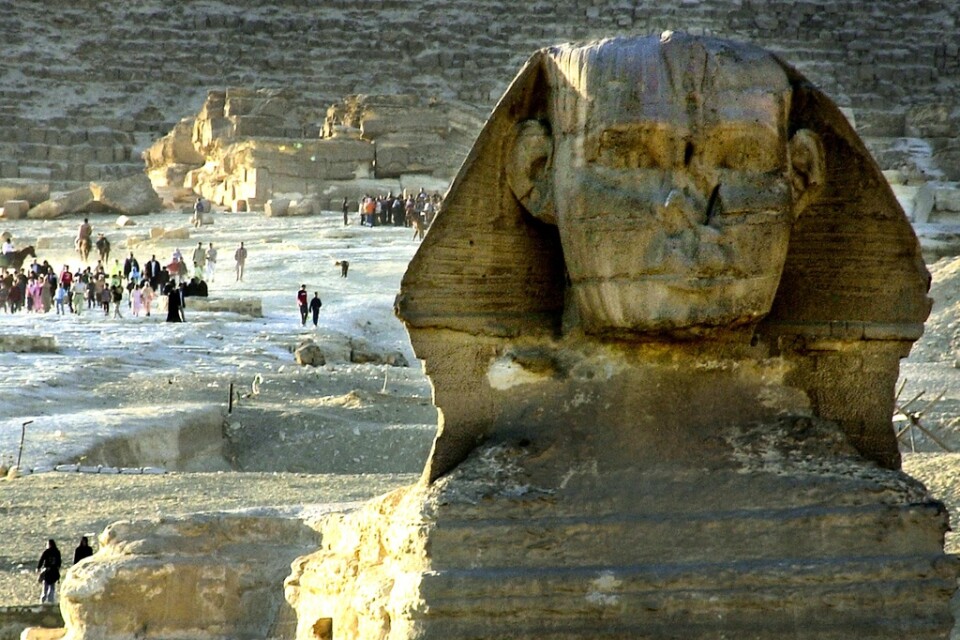 Sfinxen och pyramiderna vittrar sönder på grund av klimatförändringarna. Arkivbild.