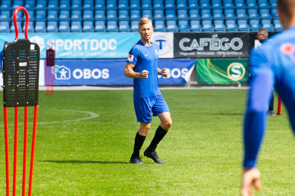 Österlens Pontus Wiktorsson har tränat med TFF i två dagar.