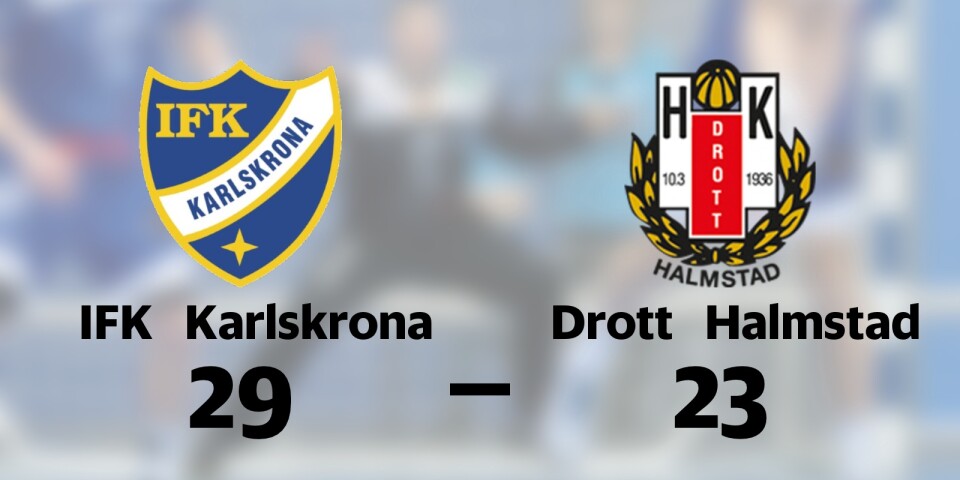 IFK Karlskrona vann mot HK Drott Halmstad