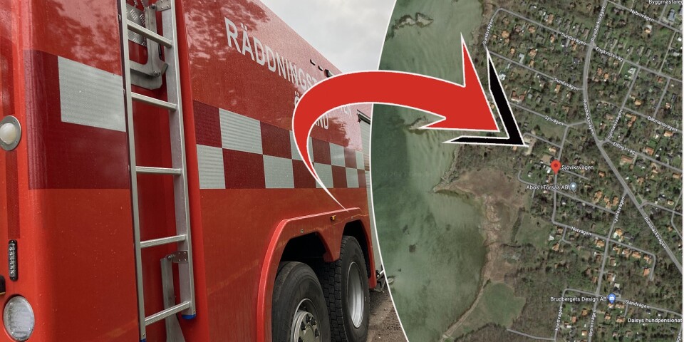 Räddningstjänsten ryckte ut till villan på Sjöviksvägen i Färjestaden.
