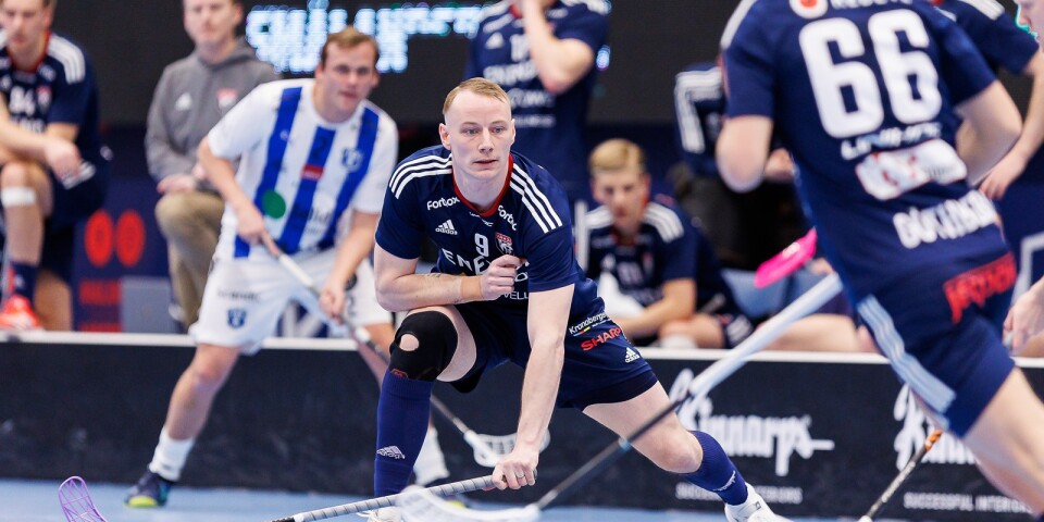 Jesper Sankell gjorde fyra av Växjö Vipers mål i 10–3-segern mot Helsingborg i SM-kvartsfinal 3.