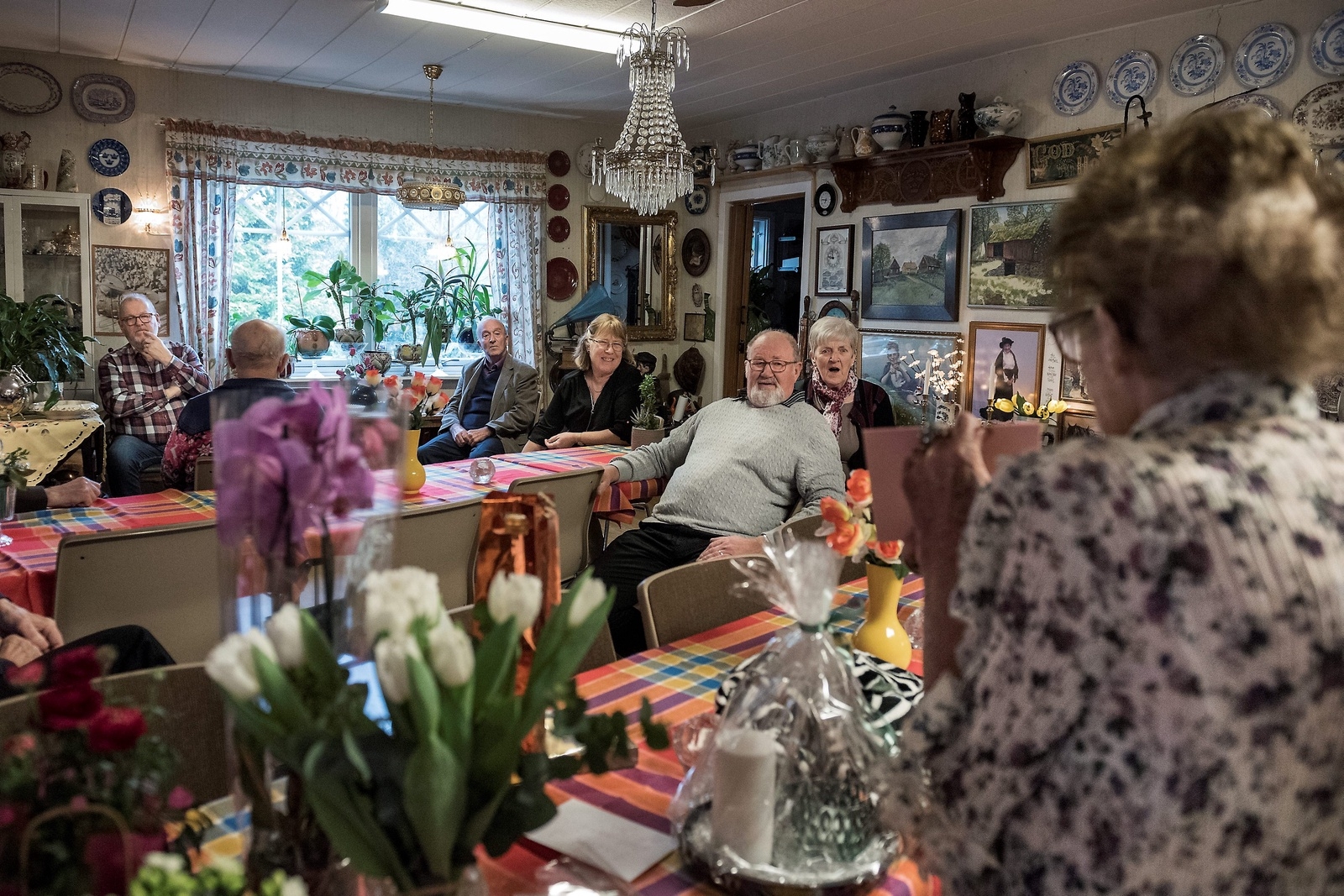 Ärtsoppa, pannkakor och punsch stod på menyn när Elisabeth Wrambjer ordnade födelsedagskalas på torsdagen. Foto: Sofia Åström