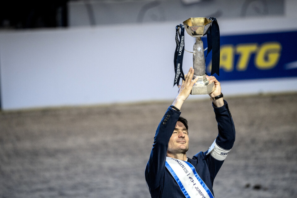 Schweizaren Steve Guerdat vann världscupen förra året i Scandinavium. Han får inte chansen att försvara titeln i Las Vegas. Årets världscupfinal är inställd.