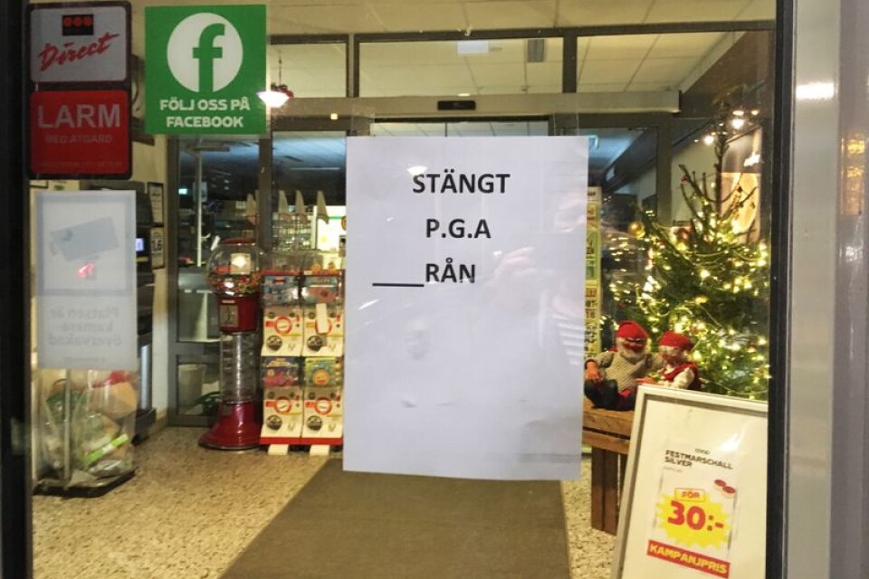 Livsmedelsbutiken höll stängt med anledning av rånet.