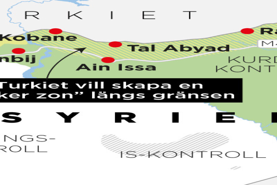 Turkiet vill utöka sin kontroll längs med hela den syriska gränsen.