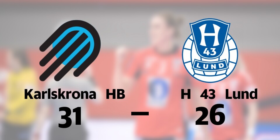 Seger för Karlskrona HB på hemmaplan mot H 43 Lund