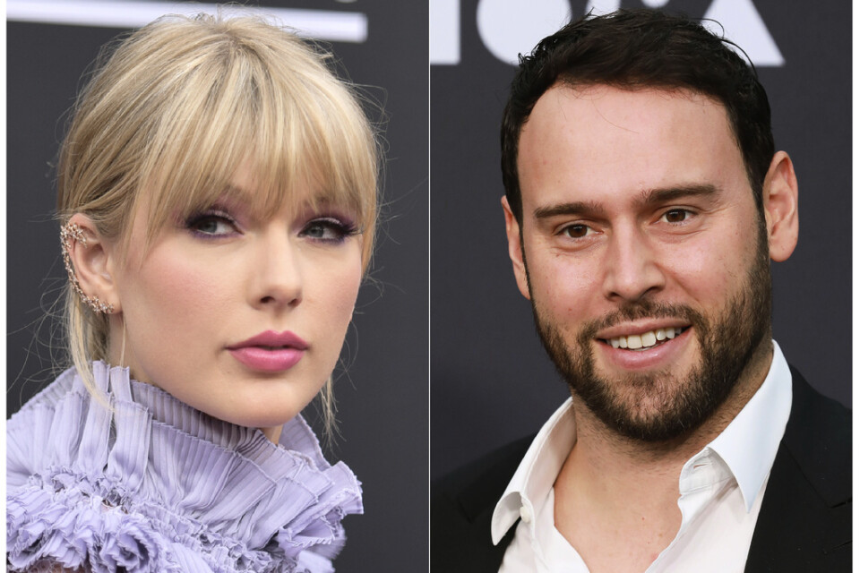 Taylor Swift och Scooter Braun har en segdragen konflikt. Arkivbilder.