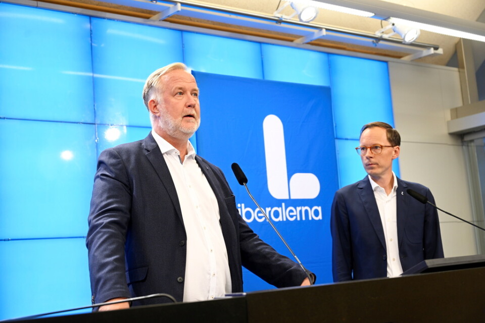 Liberalernas partiledare Johan Pehrson och Mats Persson, ekonomisk-politisk talesperson.