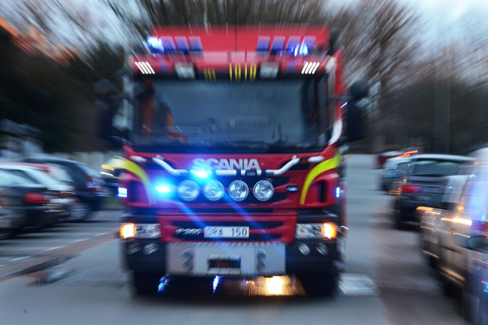 Räddningstjänsten ryckte ut med tre bilar till Löderup.