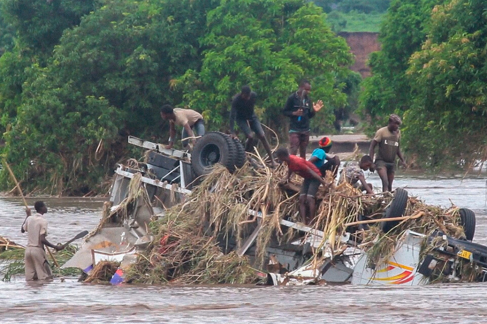 Översvämningsdrabbade Malawi.