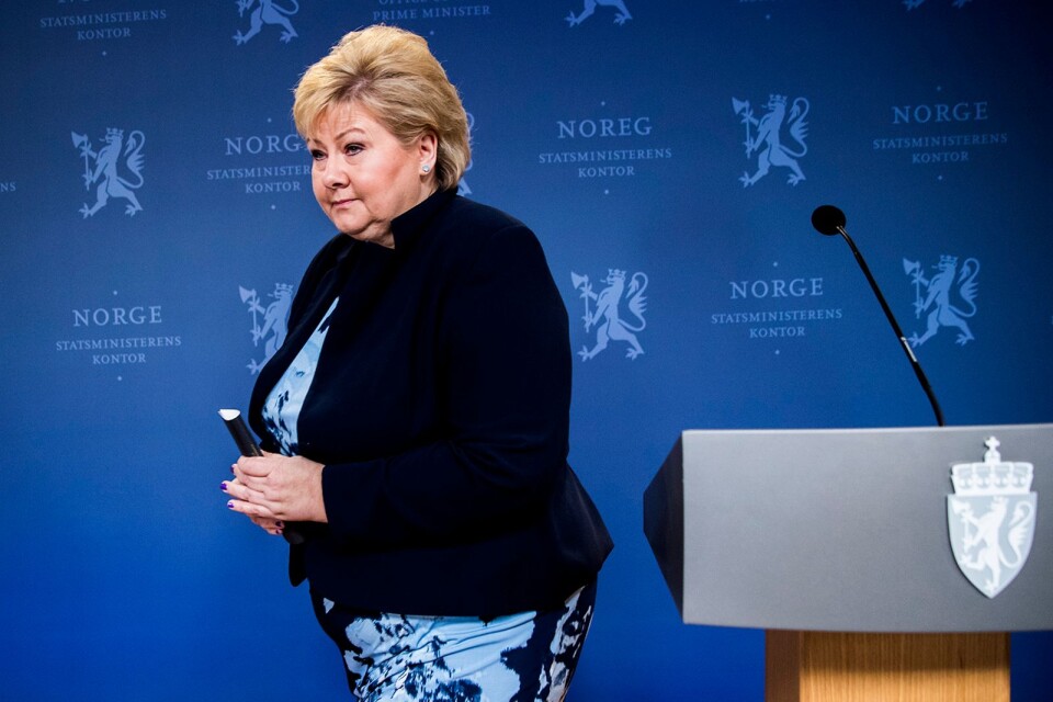 Norges statsminister Erna Solberg när hon på tisdagen kommenterade Sylvi Listhaugs avgång ur regeringen.