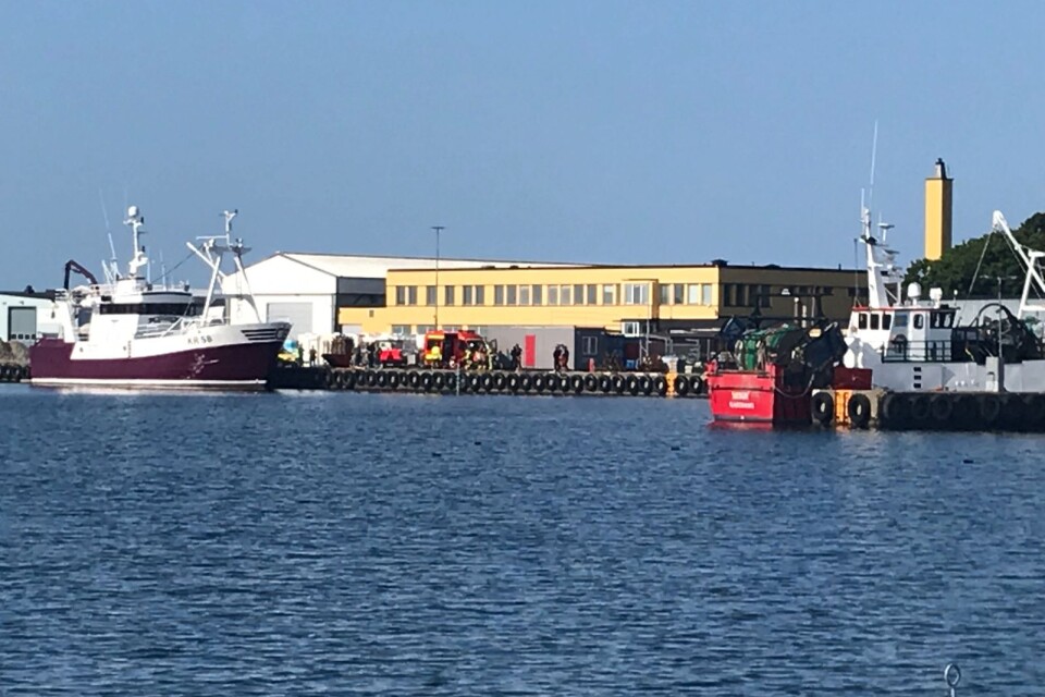 Räddningstjänsten var klockan 09.40 på plats vid hamnen på Saltö.