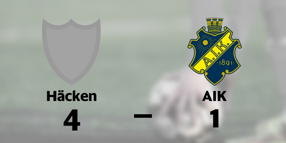 Häcken bröt tunga sviten mot AIK
