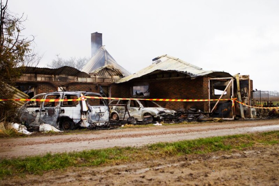 Villan utanför Anderslöv totalförstördes i brand.