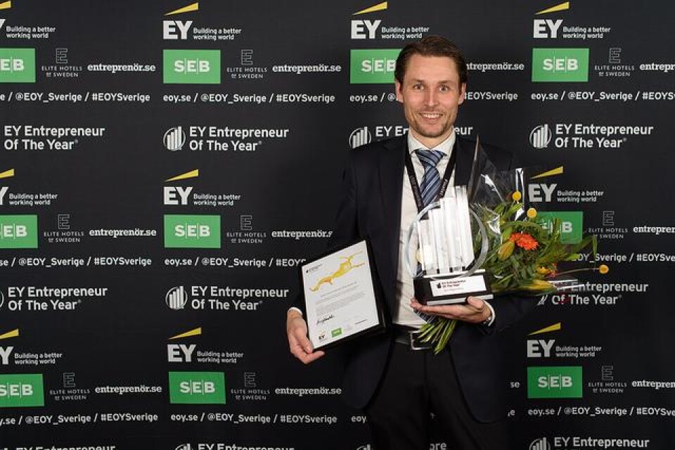 Niclas Jonsson i Ruda tog hem priset som Årets entreprenör i region öst.