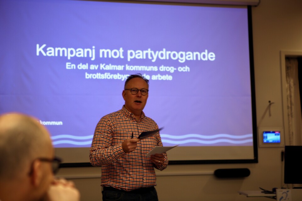 Johan Persson (S) under pressträffen om den nya kampanjen.