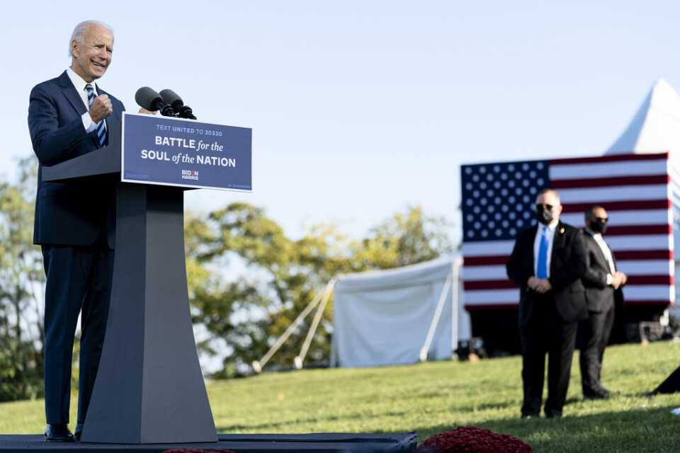 Joe Biden håller tal i Gettysburg.