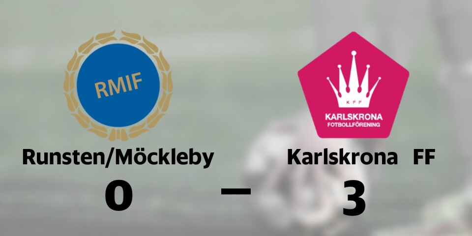 Klar seger för Karlskrona FF mot Runsten/Möckleby på Runvallen