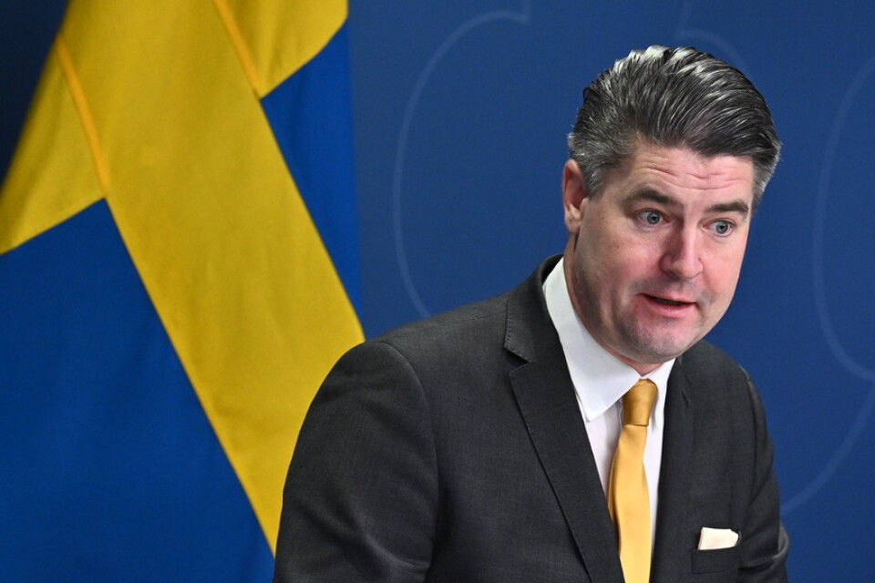 Sverigedemokraternas ekonomisk-politiske talesperson Oscar Sjöstedt säger att SD skulle se det som ett brott mot Tidövavtalet med regeringen om reduktionsplikten bara halveras. Noll är SD:s mål. Arkivbild.