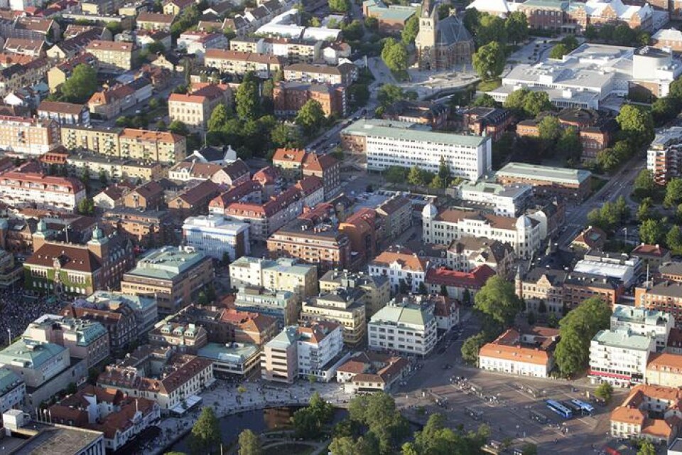 Flygbild över Borås