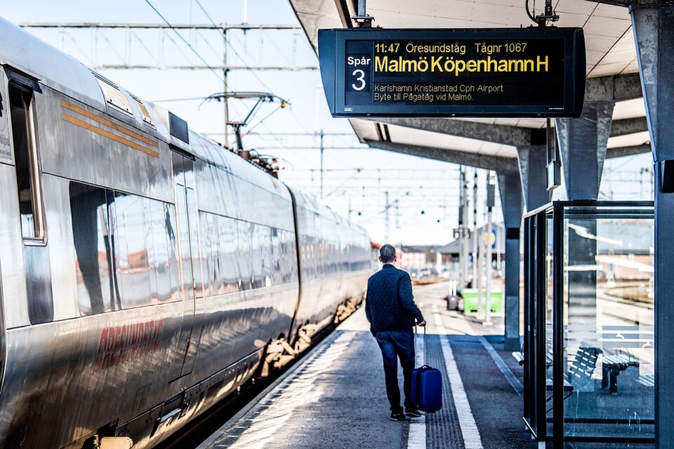 Tågtrafiken påverkas för resande mellan Karlskrona och Danmark.