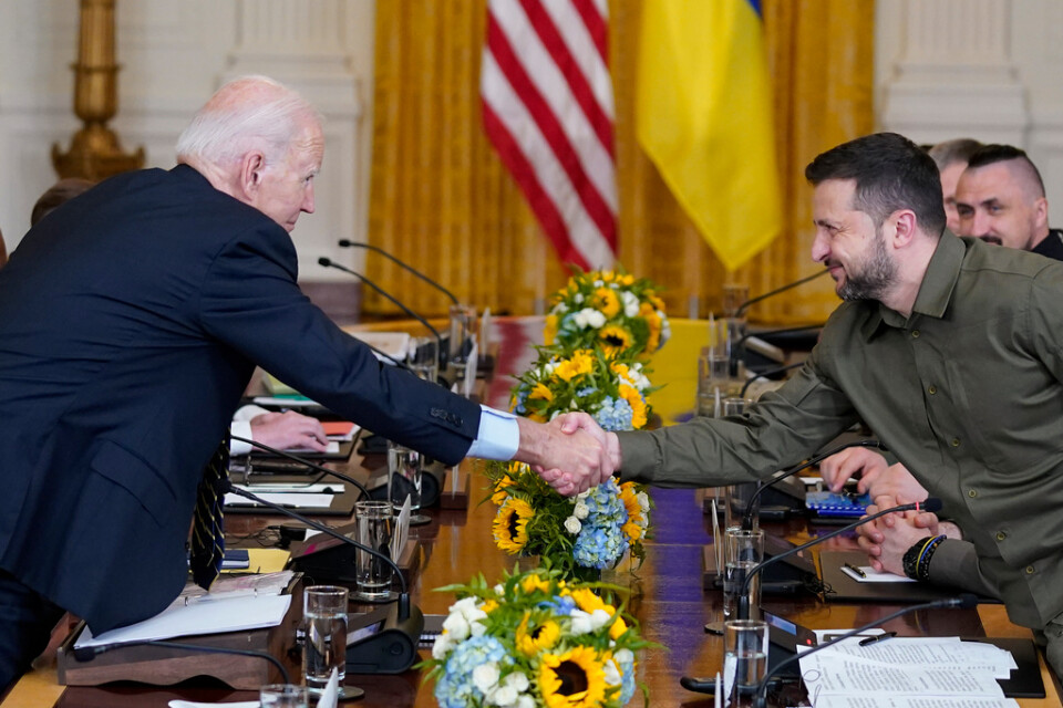 USA:s president Joe Biden mötte Ukrainas president Volodymyr Zelenskyj i Vita huset på torsdagen, lokal tid.