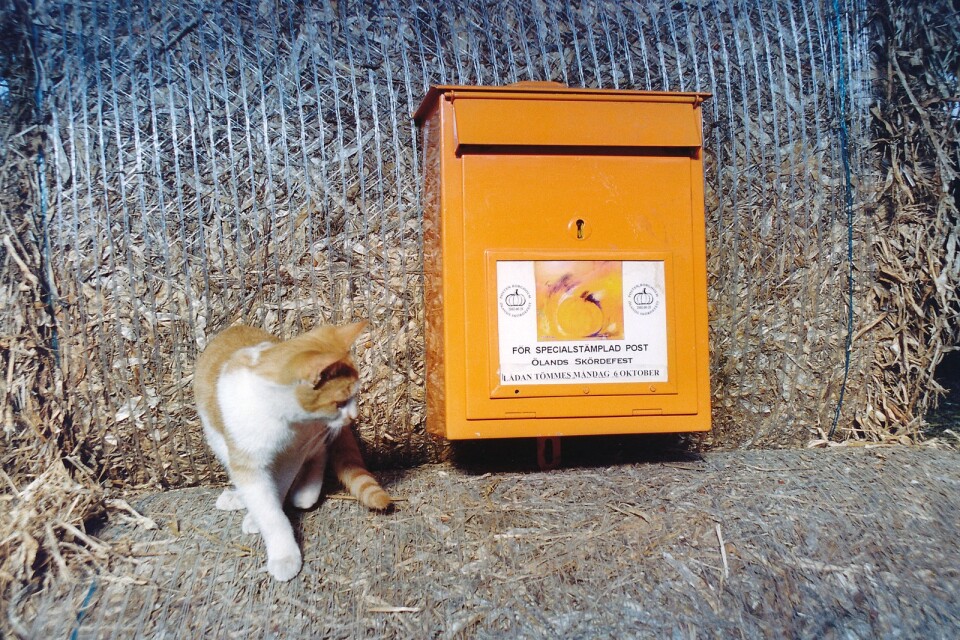 Orangea postlådor finns utplacerade på flera orter under Ölands Skördefest.