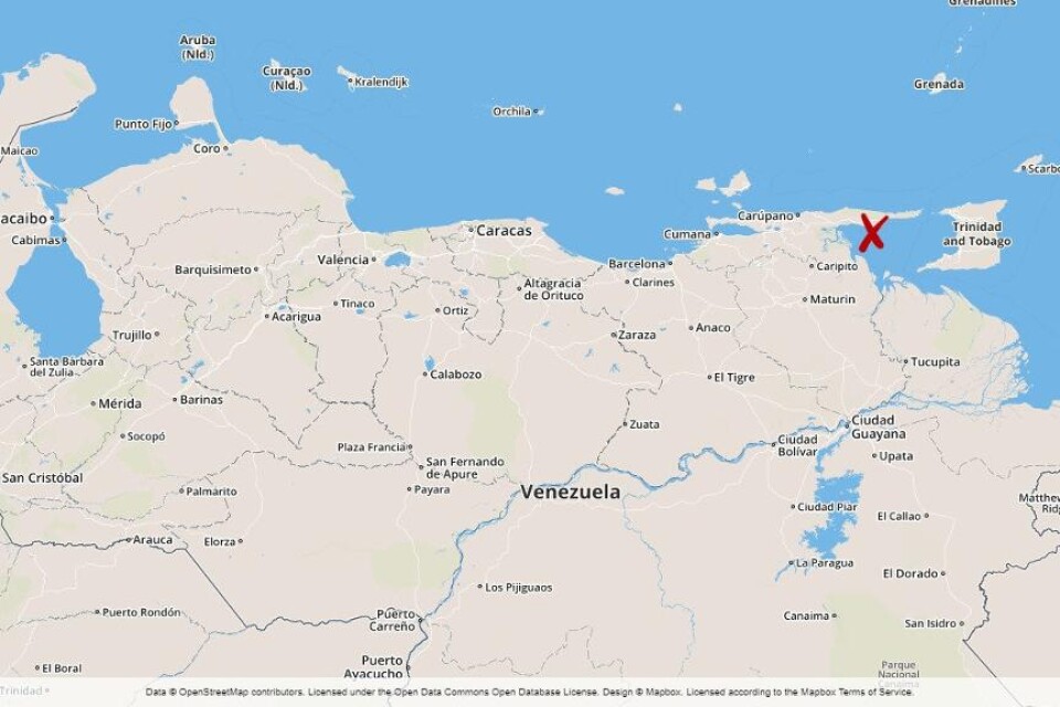 Ett kraftigt jordskalv med magnituden 7,3 har drabbat Venezuelas norra kust, rapporterar USA:s geologiska institut USGS. Enligt Pacific Tsunami Warning Center kan skalvet orsaka mindre tsunamivågor längs kusten. Skalvet hade sitt centrum 3,7 mil sydvä
