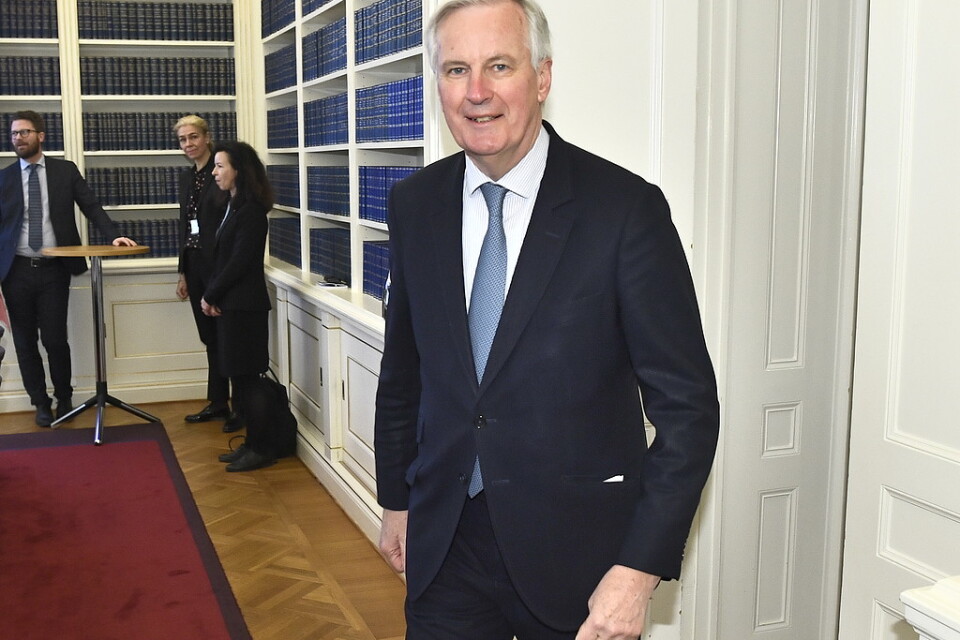 EUs brexitförhandlare Michel Barnier träffade statsminister Stefan Löfven, EU-minister Hans Dahlgren och riksdagsledamöter inför nästa veckas extra EU-toppmöte om brexit.