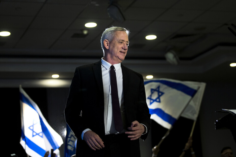 Blåvita alliansens Benny Gantz vill inte samregera med Netanyahu. Arkivbild.