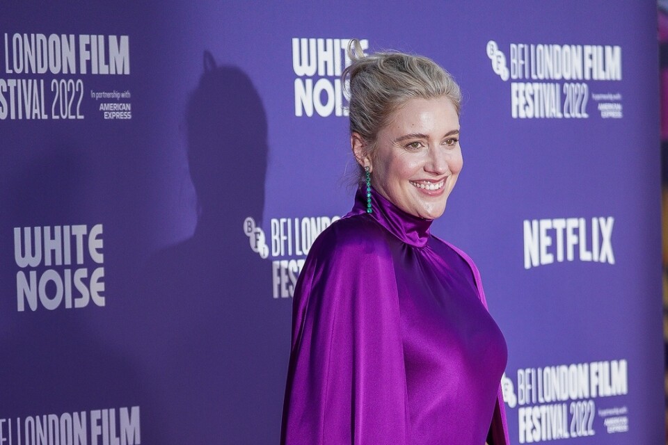 Greta Gerwig har bland annat synts i rollen som Babette i Netflixfilmen "White Noise". Här syns hon på filmfestivalen i London i oktober i fjol. Arkivbild.