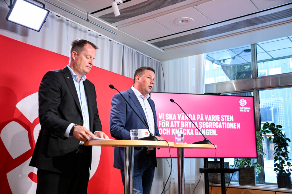 S presenterar paket för att bryta segregationen i Sverige. Integrations- och migrationsminister Anders Ygeman (S) och partisekreterare Tobias Baudin håller en pressträff.