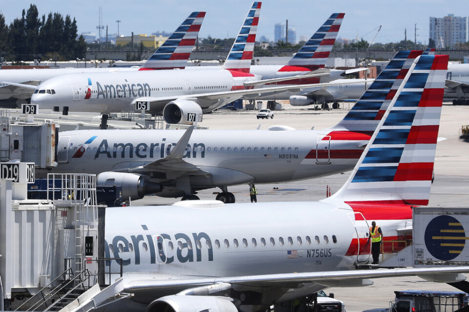 American Airlines-flygplan vid flygplatsen i Miami. Arkivbild.