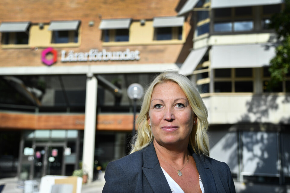 Johanna Jaara Åstrand, ordförande för Lärarförbundet, anser att en splittrad lärarkår skadat lärarna. Arkivbild.