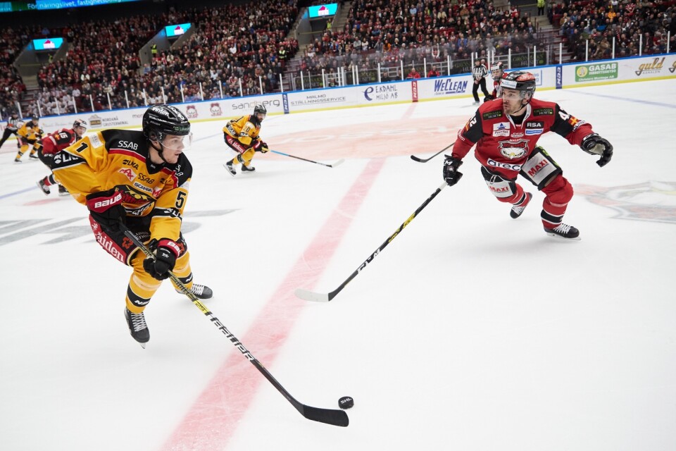 Filip Hållander, till vänster, återvänder till Luleå om han inte tar en plats i NHL. Arkivbild.