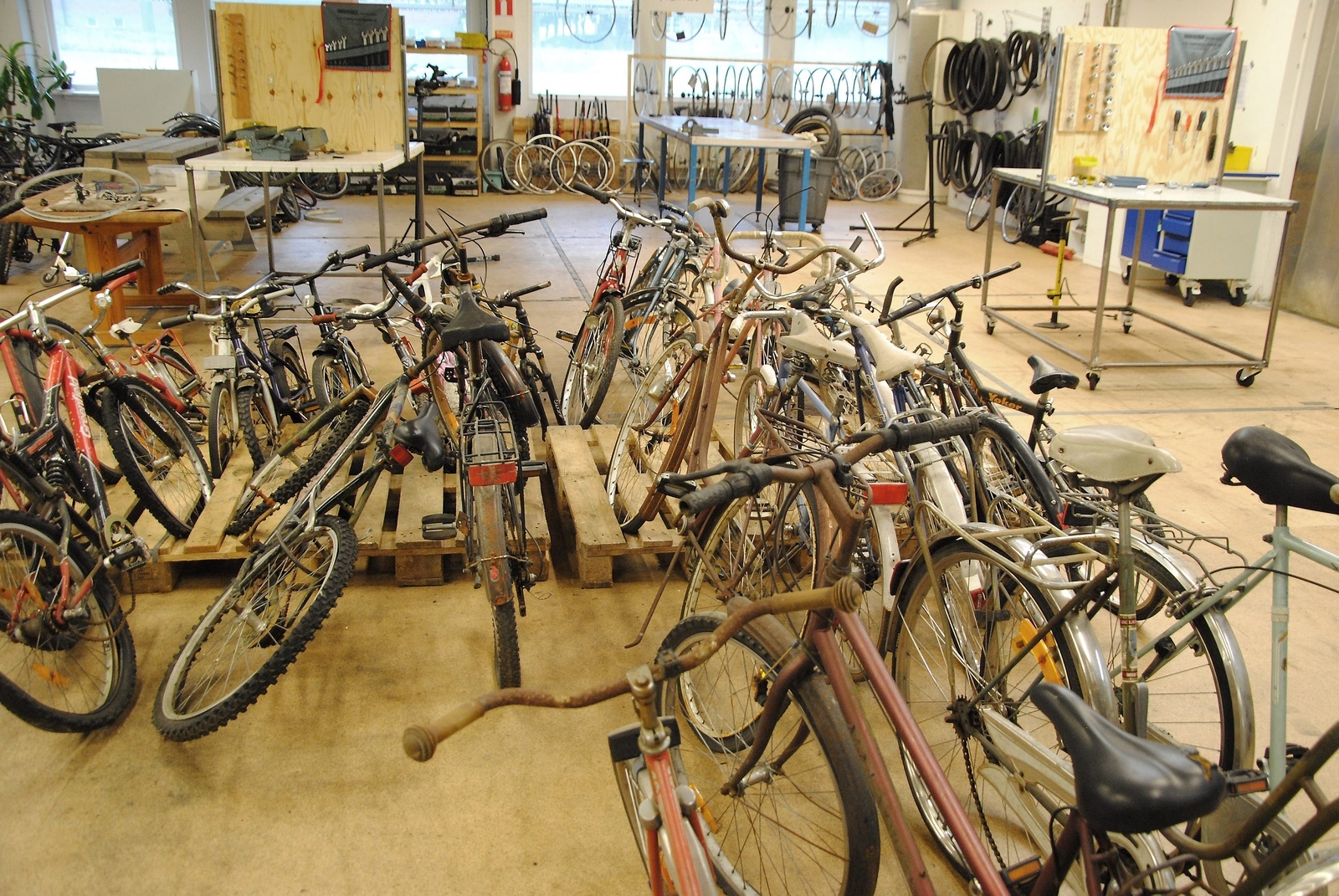 Slängda cyklar på återvinningen i Vankiva körs till Magneten där den som vill kan renovera dem och ta med sig gratis.